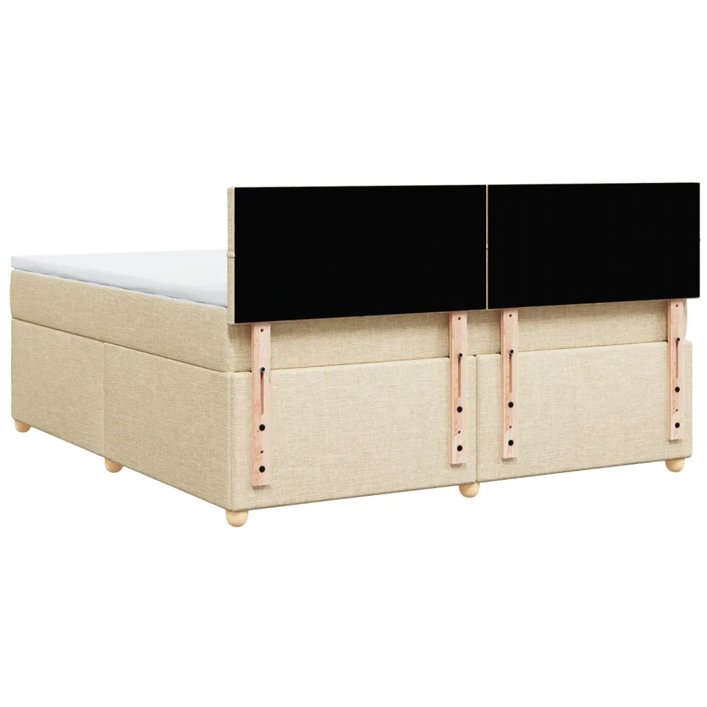 Giroletto a Molle con Materasso Crema 180x200 cm in Tessuto 3289064
