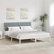 Letto con Testiera Rivestita con testiera Bianco 180 x 200 cm 3394387