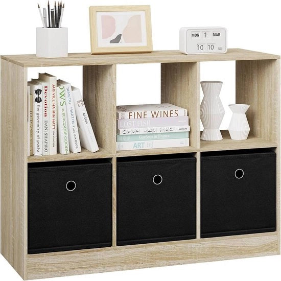 Libreria moderna a cubo - Organizzatore di archiviazione - Comodino vetrato - Sostenibile e impermeabile - Spazio di archiviazione sufficiente - Disegno versatile - 80 cm x 60 cm x 30 cm