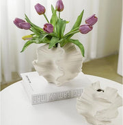 Set di vasi in ceramica, insieme di 2 vasi beige moderni per stile scandinavo, decorazione di vaso, vaso boho estetico per fiori per casa, soggiorno, ufficio, fattoria, decorazione del tavolo salotto