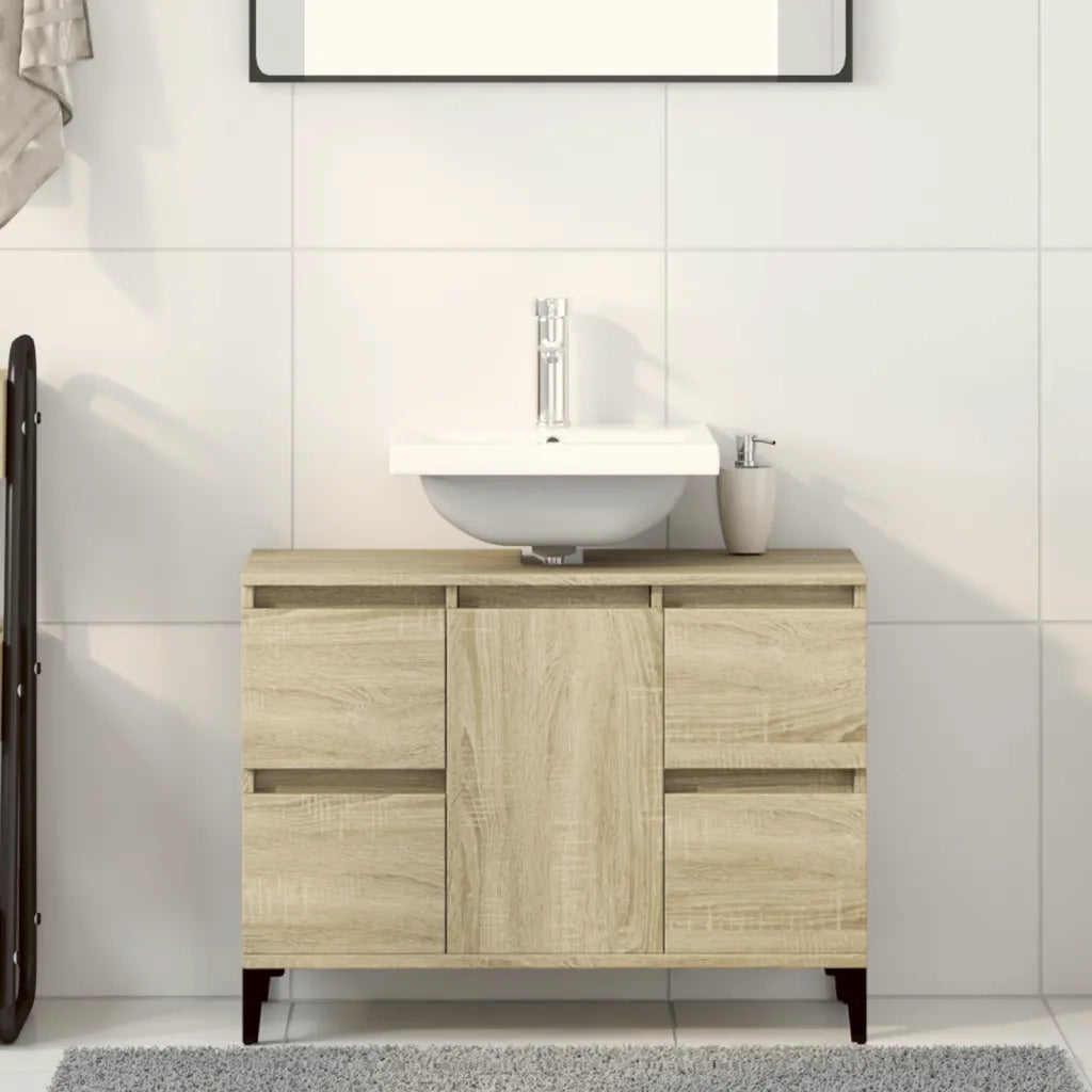 Mobile Lavabo | Armadio Lavabo Rovere Sonoma 80x33x60 cm in Legno Multistrato