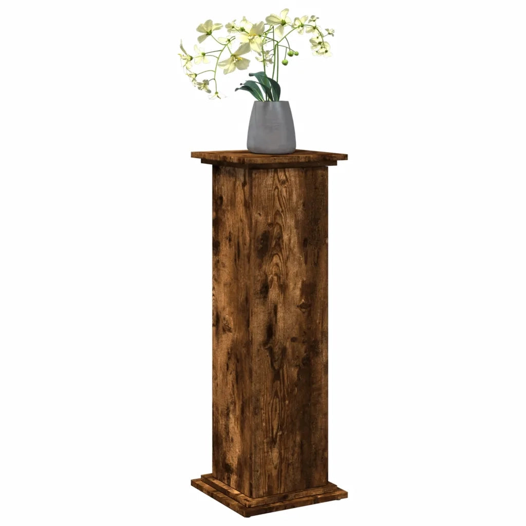 vidaXL Espositore con Portaoggetti Rovere Fumo 31x30x90cm Truciolato