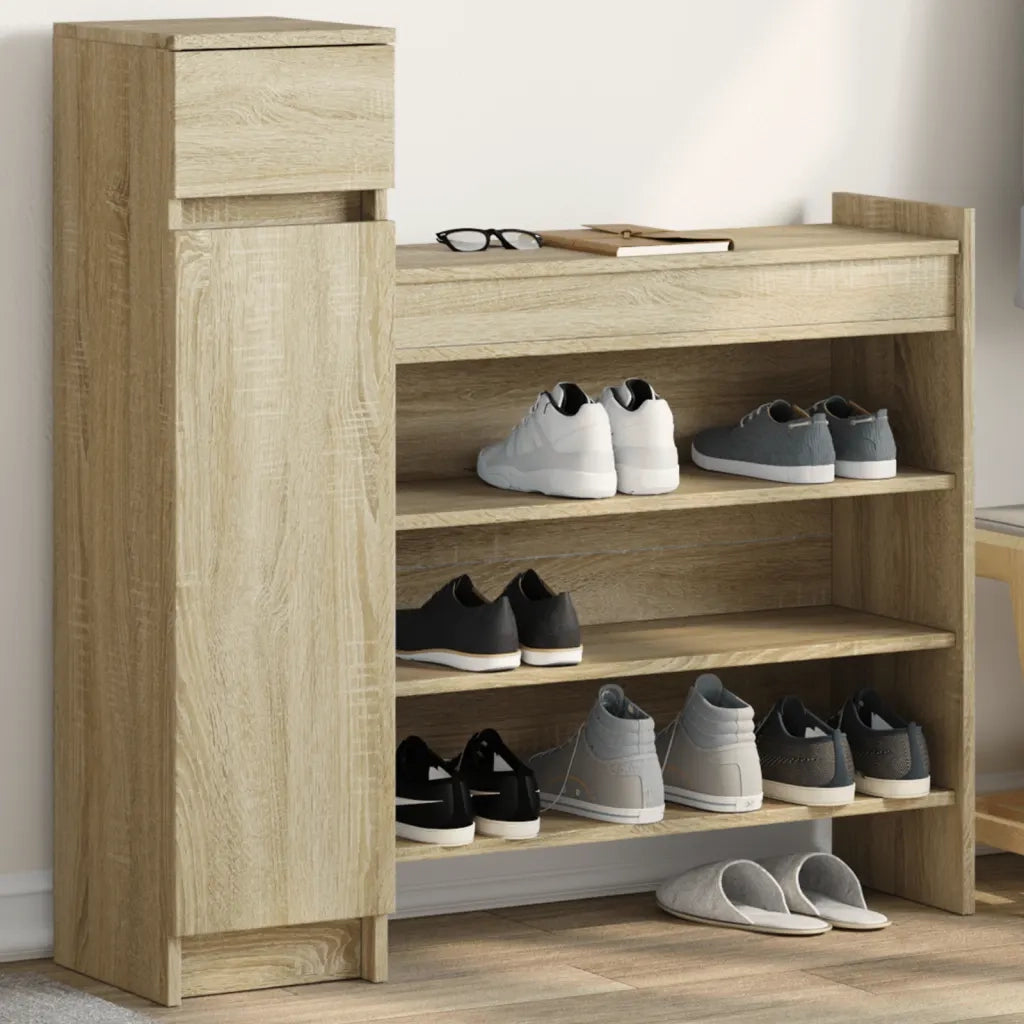 Scarpiera-Scaffale per scarpe Rovere Sonoma 100,5x28x100 cm in Legno Multistrato