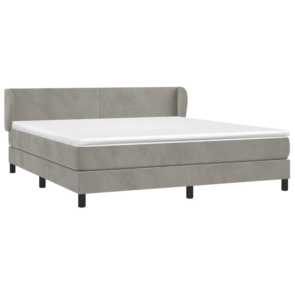 Giroletto a Molle con Materasso Grigio Chiaro 160x200cm Velluto cod mxl 36602