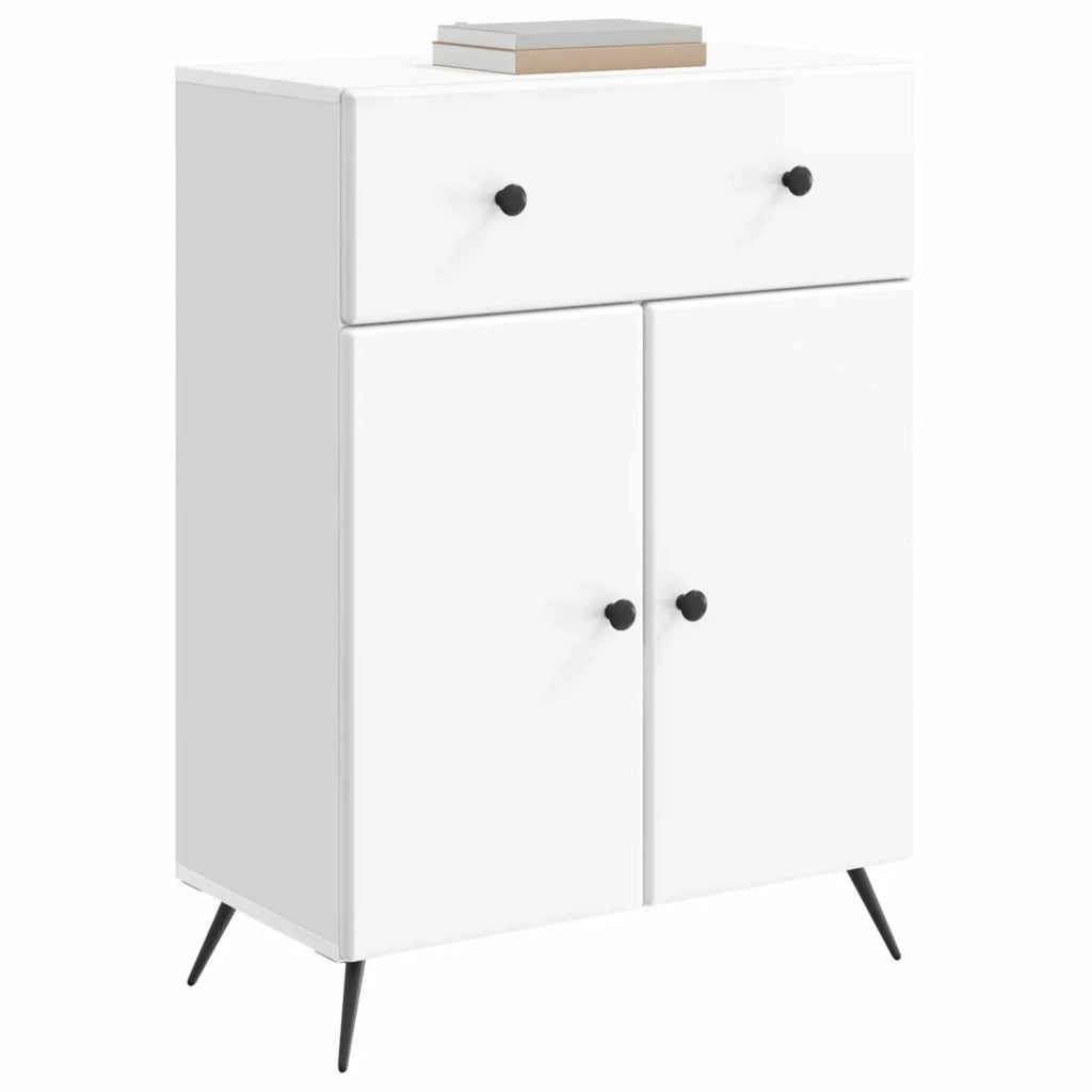 Credenza Bianco Lucido 66 x 34,5 x 90 cm Legno ingegnerizzato 895559