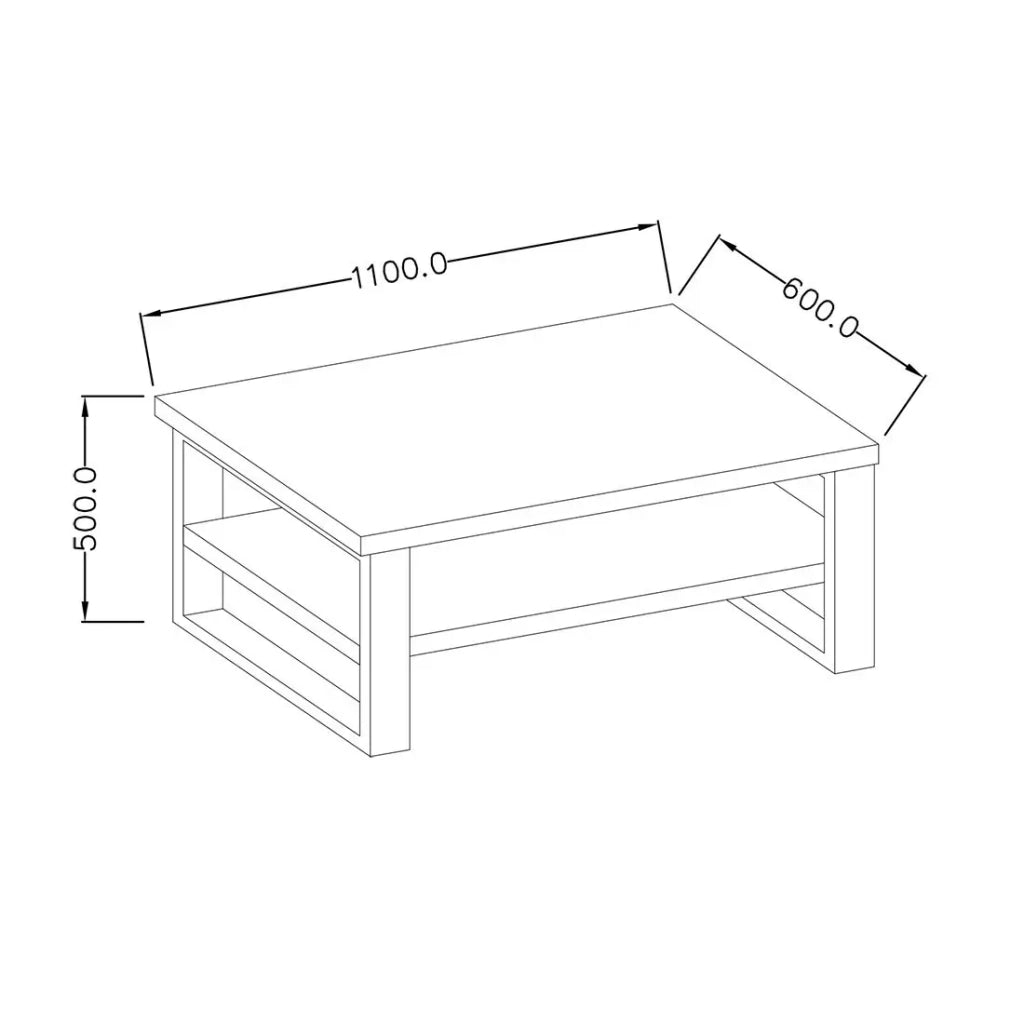 Tavolino basso MILO – Rovere chiaro – 110x60 cm – Design moderno