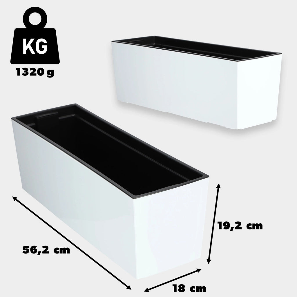 Vaso da fiori KADAX per balcone con supporto per fiori integrato per balaustra, 19x56 cm