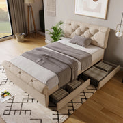 Letto singolo 90x200 - Xylo - Con cassetti e testiera regolabile