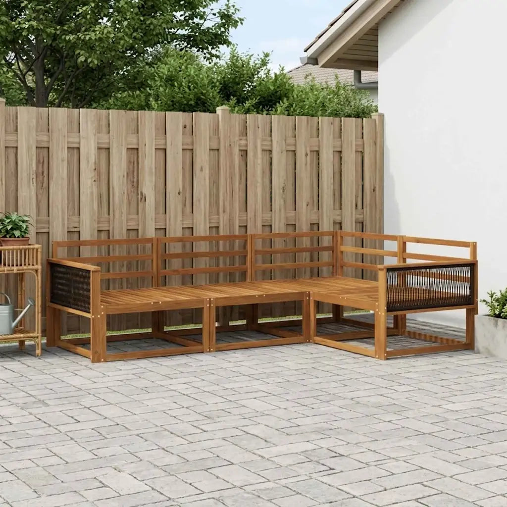 Set di divani da esterno 4 pcs Naturale