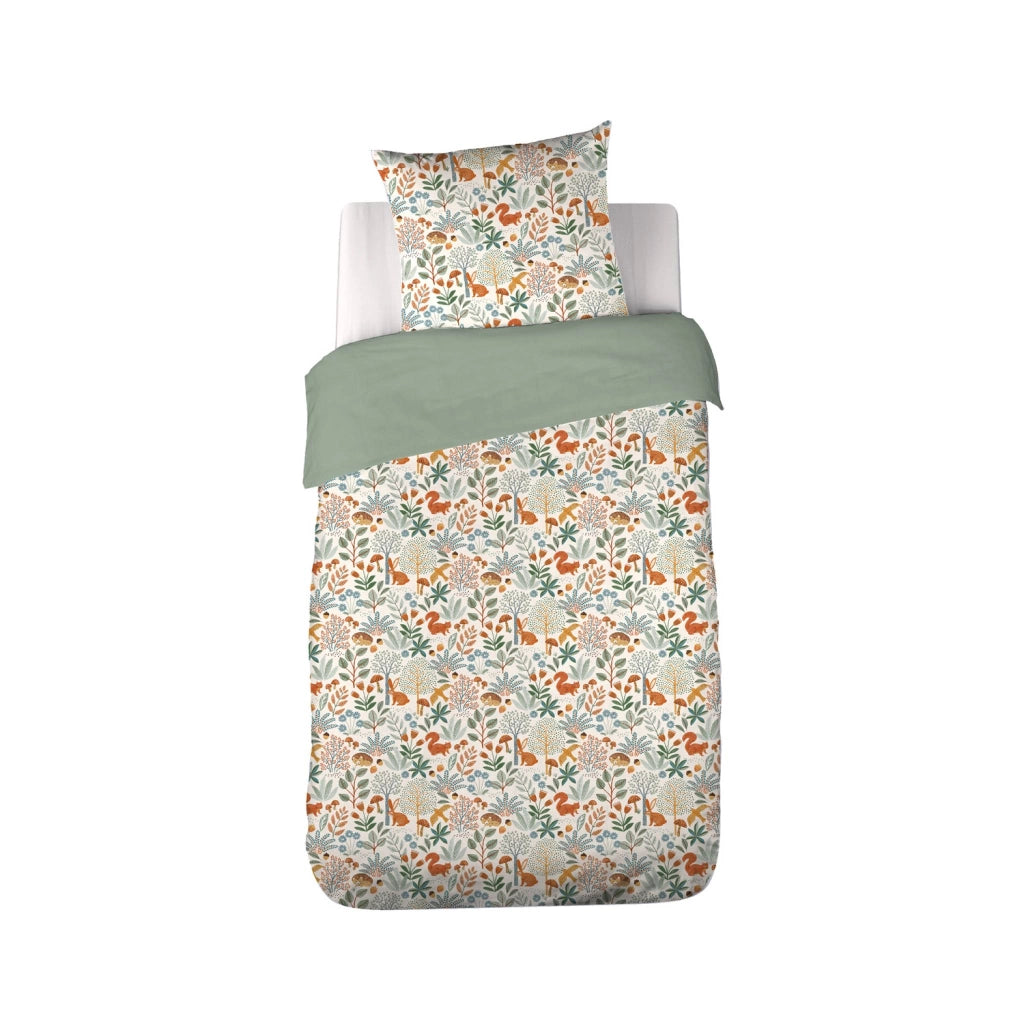 Set biancheria da letto cotone reversibile stampato autunno singola,