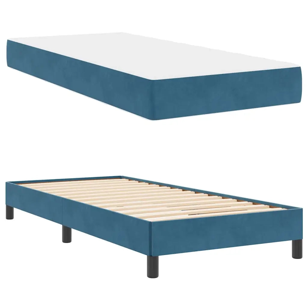 Letto a molle con materasso Blu Scuro 80 x 200 cm Tessuto 3398657