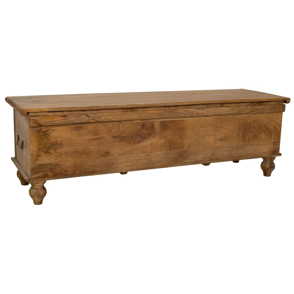 Bauletto in legno intagliato artigianale, 150x45x46h cm