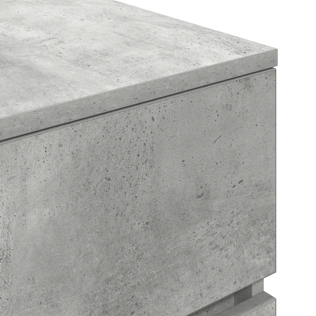 Comodini con 3 Cassetti 2 pz Grigio Cemento 39x35x65 cm 861344