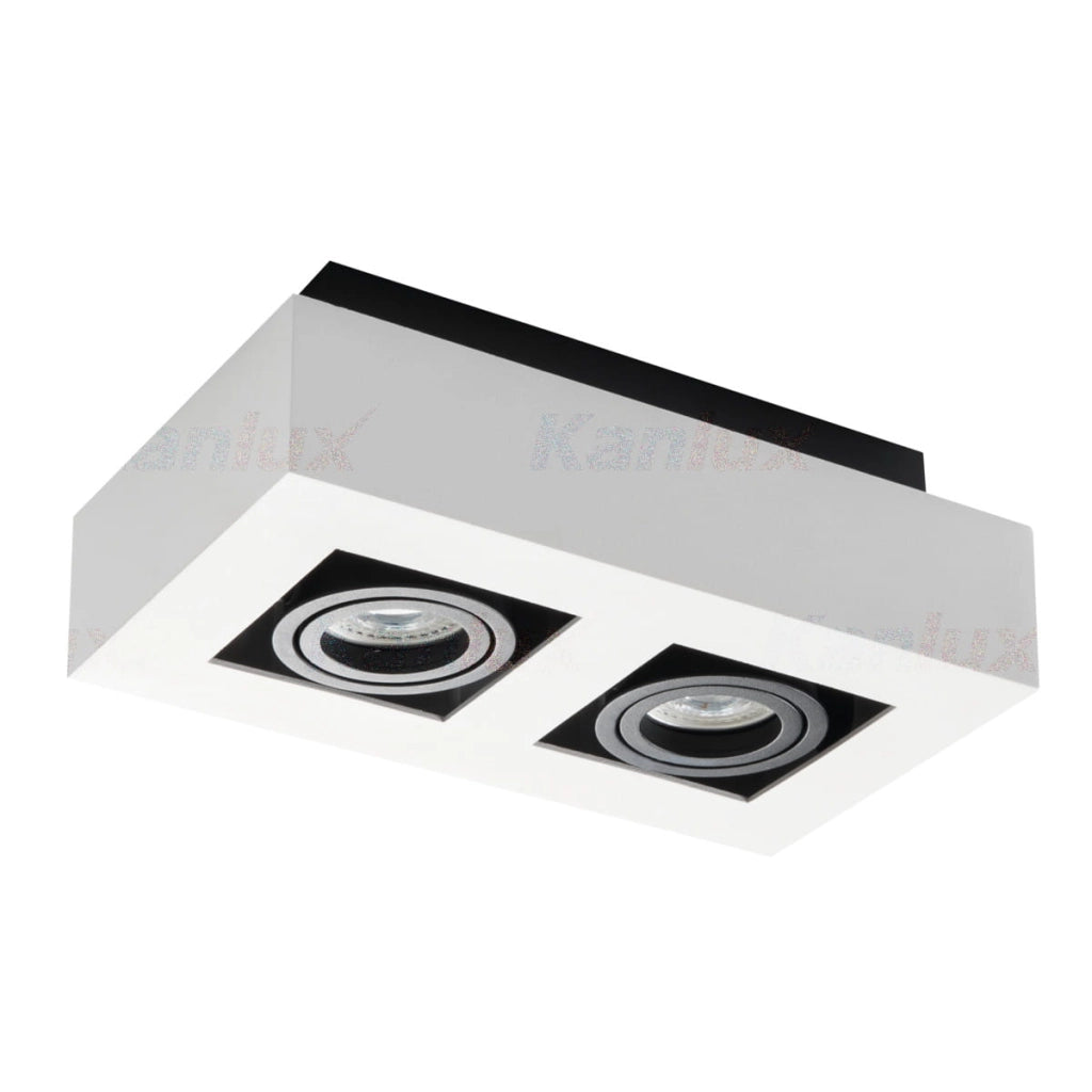 Kanlux STOBI Spot soffitto doppio GU10 2x25W bianco/nero