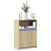 Credenza con LED-Buffet-Armadio da cucina Rovere Sonoma 72x34x100cm in Legno Multistrato