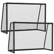 Due reti da calcio 300 x 200 x 120 cm comprensive di retino, pompa a aria e ancore per il terreno