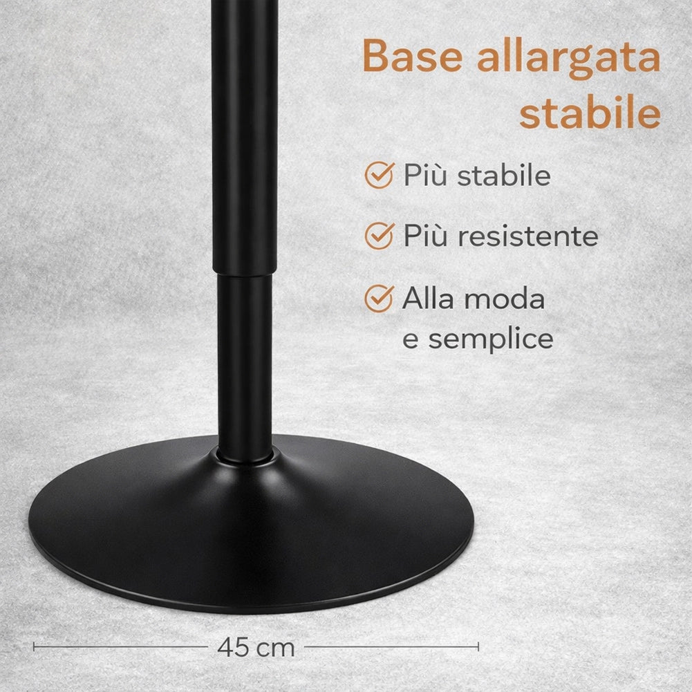 Tavolo Bar Girevole 60 cm Altezza Regolabile 70-91 cm Moderno Cucina Nero