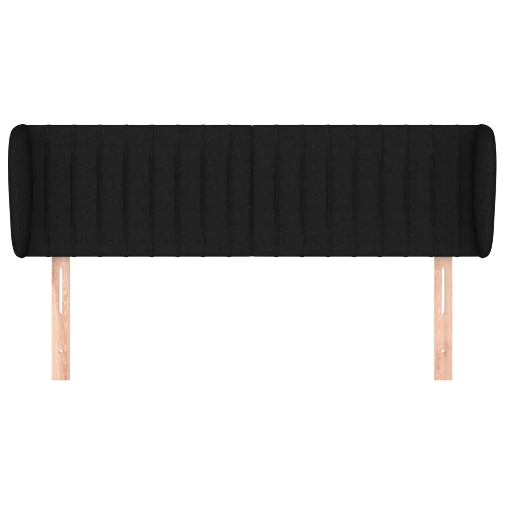 Testiera ad Orecchio-Testata con Orecchie Nera 147x23x78/88 cm in Tessuto 688881