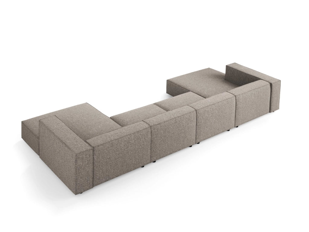 Cosmopolitan Design - Divano panoramico "Arendal" 6 posti in ciniglia grigio 