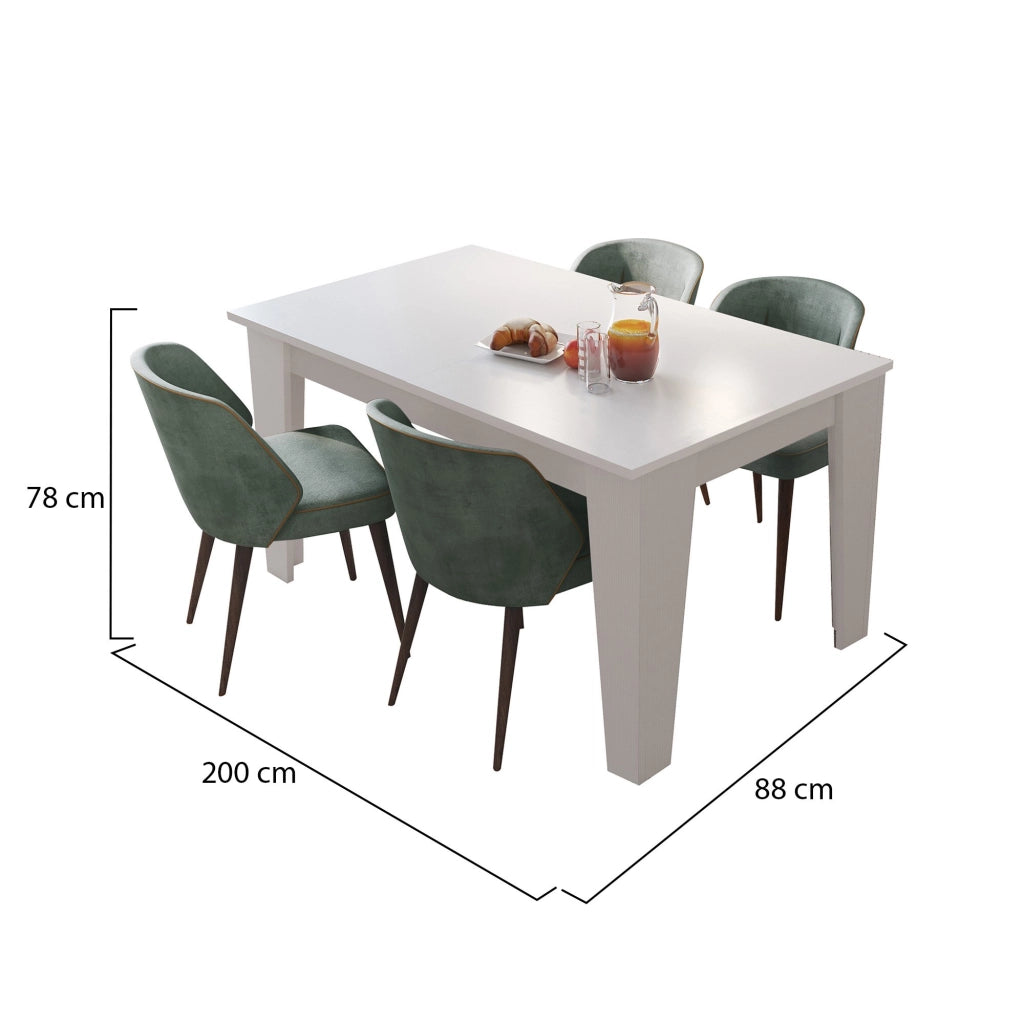 Salmour, Tavolo Allungabile Allungabile, 200x88x78h cm Bianco