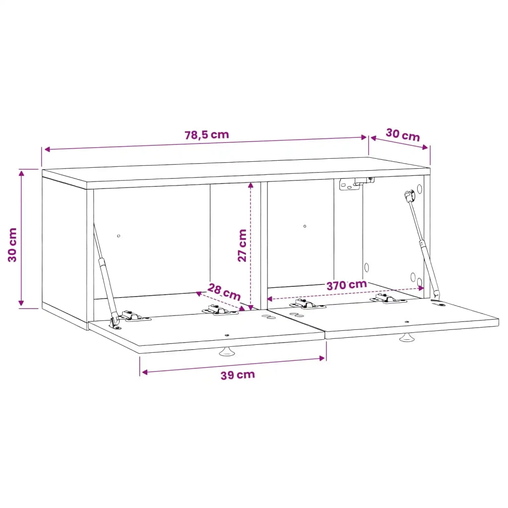 Mobile Porta TV da Muro Grigio Cemento 78,5 x 31 x 30 cm 898038