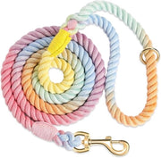 Cintura per cani 1,5 m Cinturone di cotone a mano per cani piccoli, medi e grandi, chiusura pesante dorata in metallo, maccheroni colorati