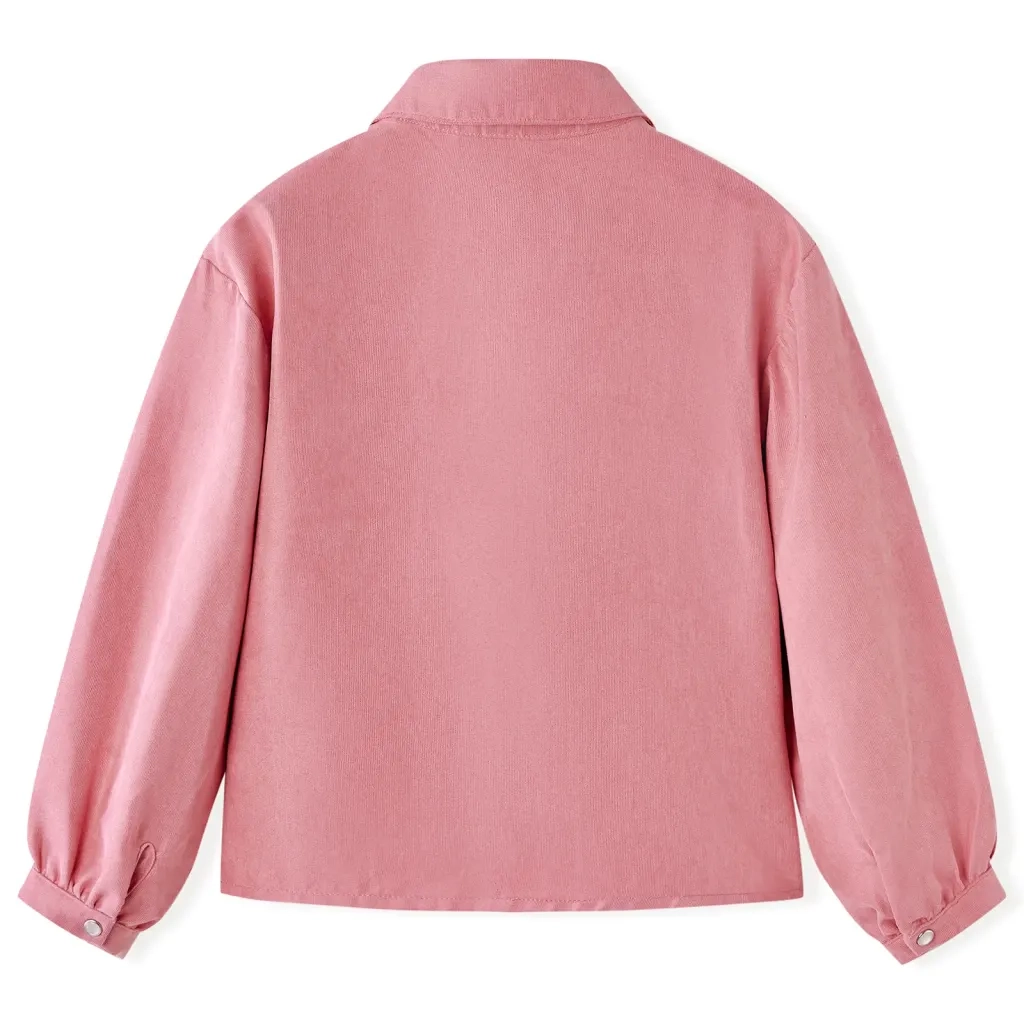 Camicetta da Bambina con Maniche a Lanterna Rosa Antico 104 15102
