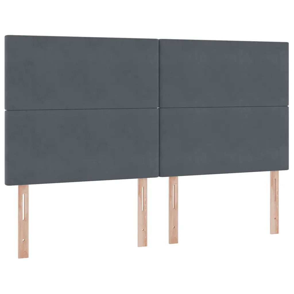 Letto con strisce LED Grigio scuro 200 x 200 cm Velluto 3372876