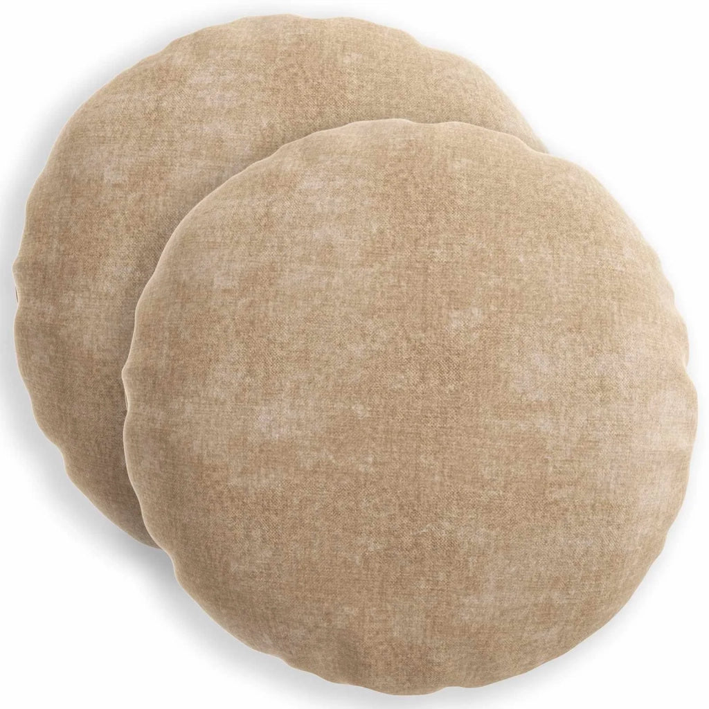 Federa 2 pz HEERLEN Tortora Ø 40 cm Tessuto Chenille 922319