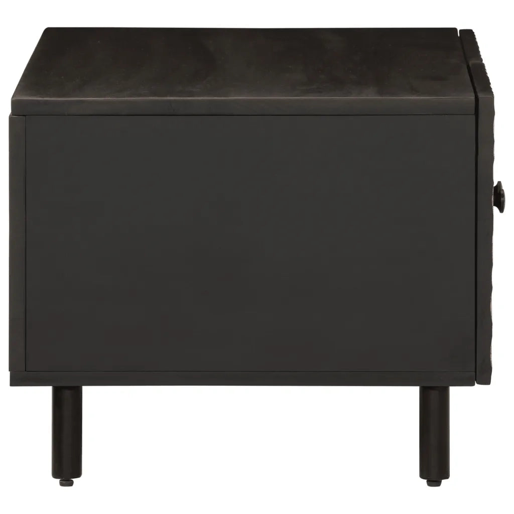 Tavolino da Salotto Nero 80x50x40 cm in Legno Massello di Mango