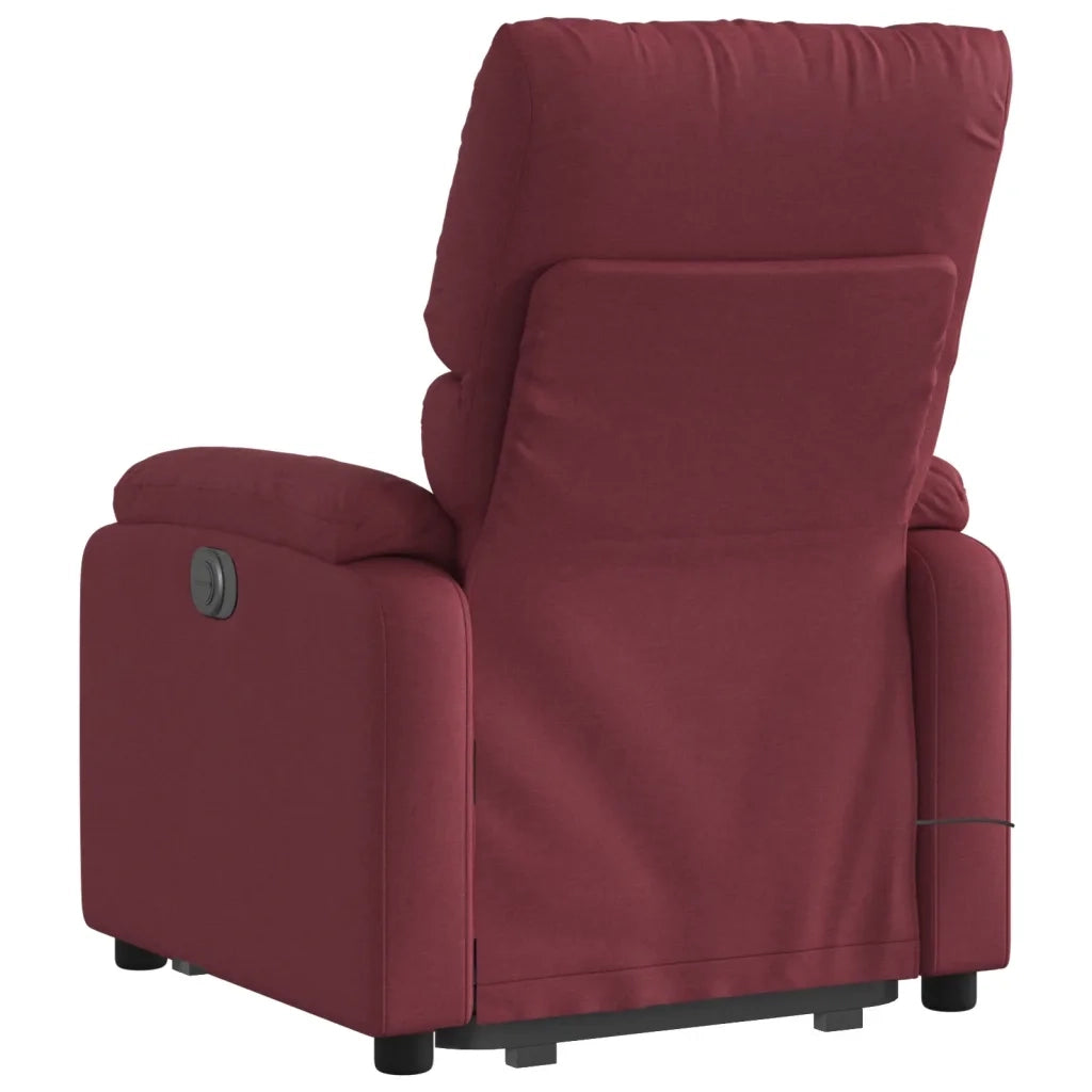 Poltrona Alzapersona Massaggio Reclinabile Rosso Vino Tessuto 3204839