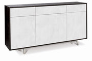 Mobile Madia 3 ante e 3 cassetti  H92 L164 P41 Cm Struttura Nero ossido Frontali Bianco ossido 7076k Sarmog