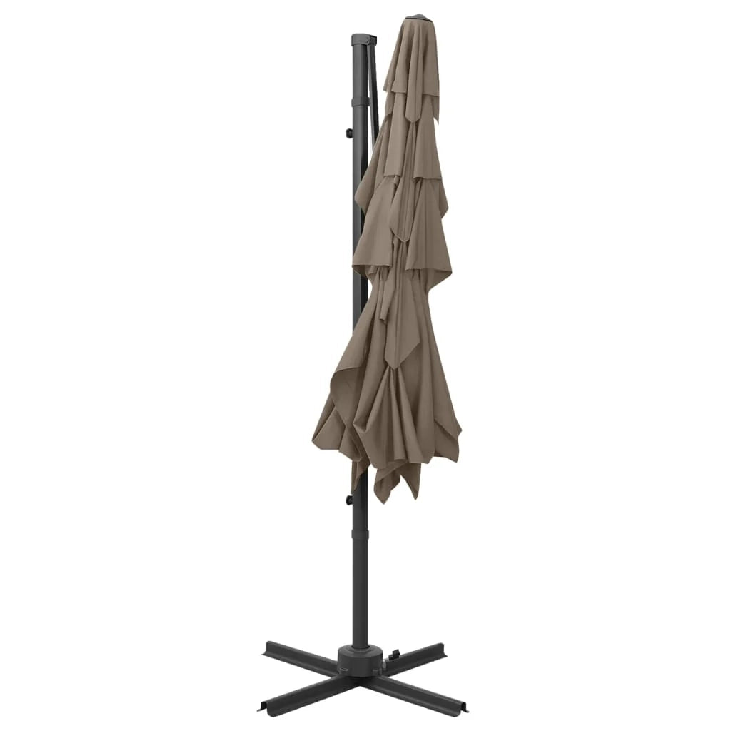 Ombrellone a quattro livelli con palo in alluminio 250 x 250 cm tortora 02_0008794