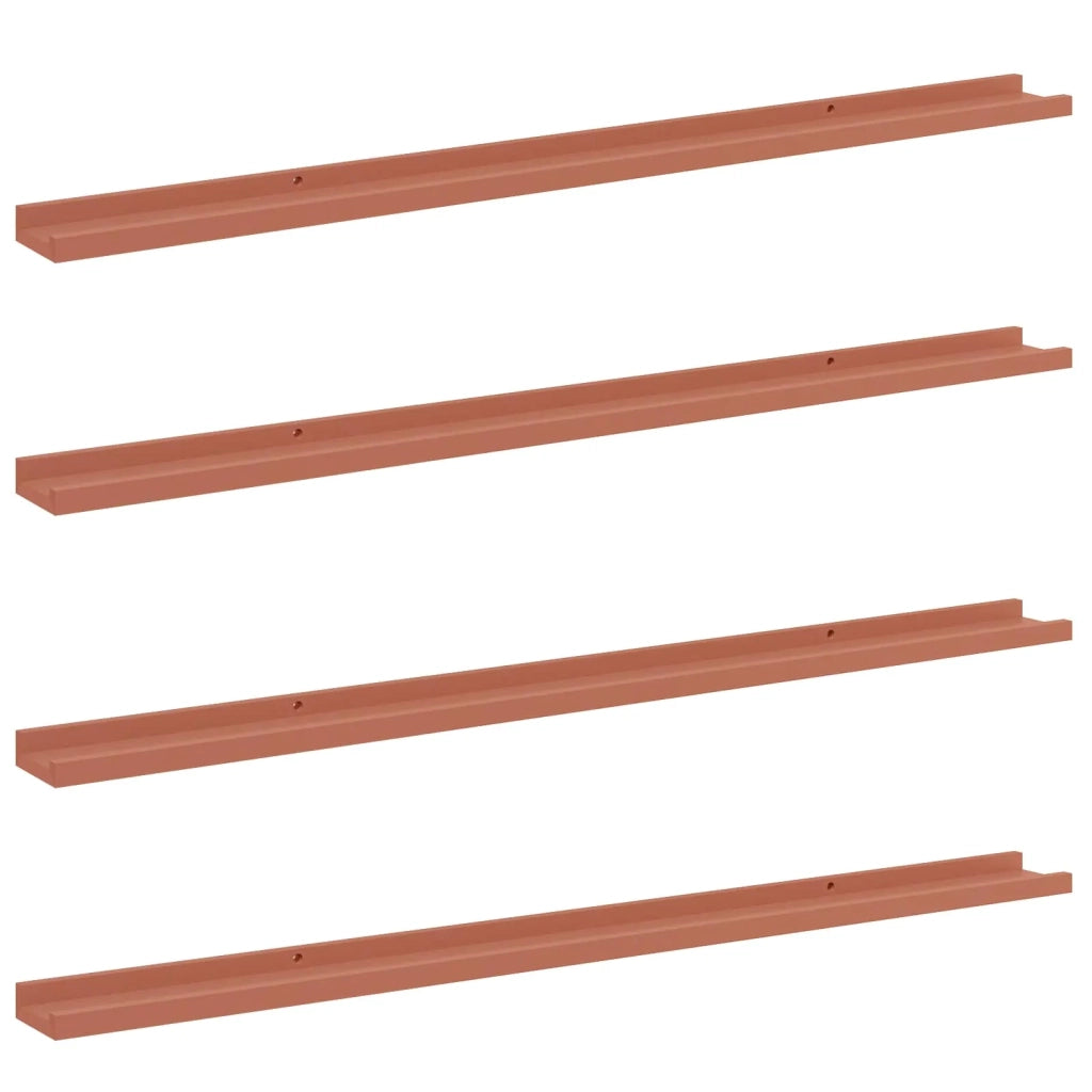 4 pz Scaffale da parete | Ripiano a parete | Mensola a parete Rosso 115 x 9 x 3 cm Legno multistrato