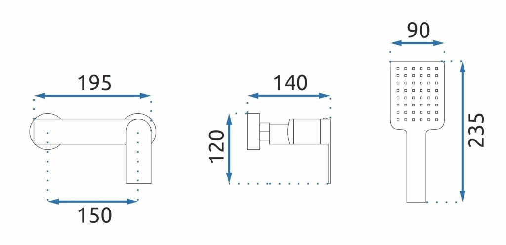 Rubinetto Doccia Rea Storm Gold