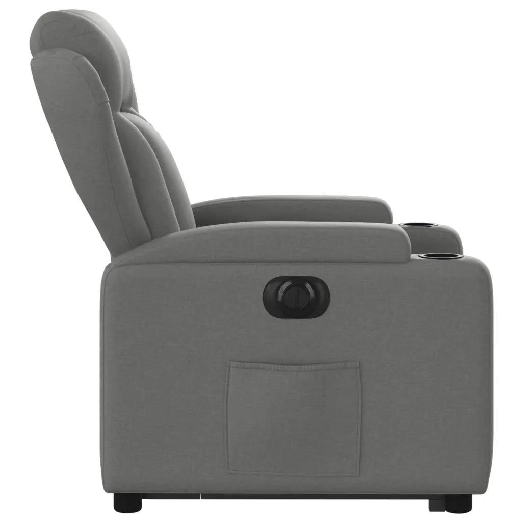 Poltrona Alzapersona Reclinabile Elettrica Grigio Scuro Tessuto 3204507