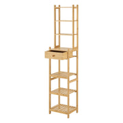 Scaffale portaoggetti a 7 ripiani con cassetto 163 x 33 x 28 cm 03_0006994