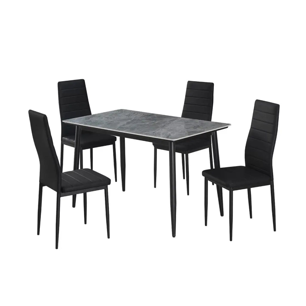 Tavolo da pranzo GRANVIA – 120x70 cm – Effetto ardesia – Struttura in metallo – Design compatto e moderno