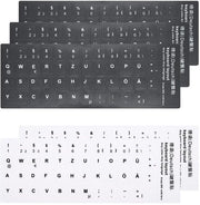 Etichette da tastiera - 5 pezzi - Etichette da tastiera universali - Materiale opaco - 11 x 13 mm - Resistenti alle abrasioni e idrorepellenti - Etichette per tastiera