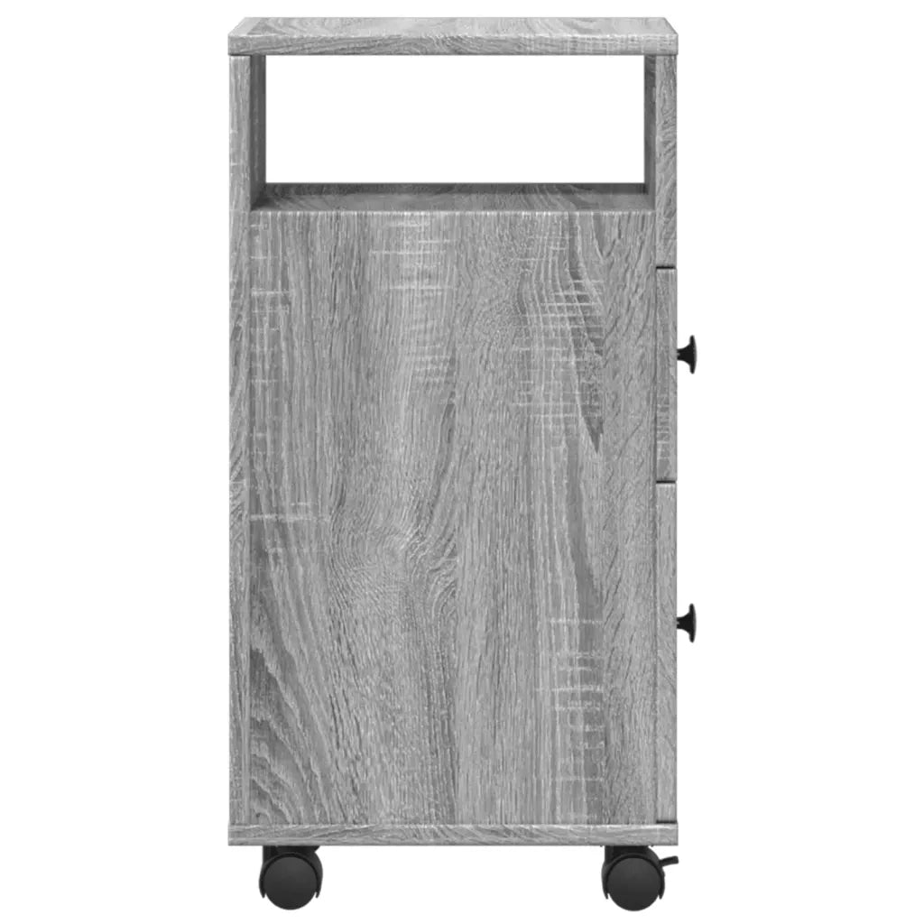 vidaXL Mobile da Bagno Stretto con Ruote Grigio Sonoma in Truciolato
