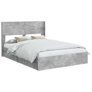 Letto matrimoniale | Letto per adulti | Struttura del letto con stoccaggio e testata Grigio Cemento