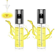 Set da cucina 2 in 1 con dosatore per olio, spray con scala di misura, 100 ml, olie dosatore trasparente in vetro per cucina, grill, salade, airfryer