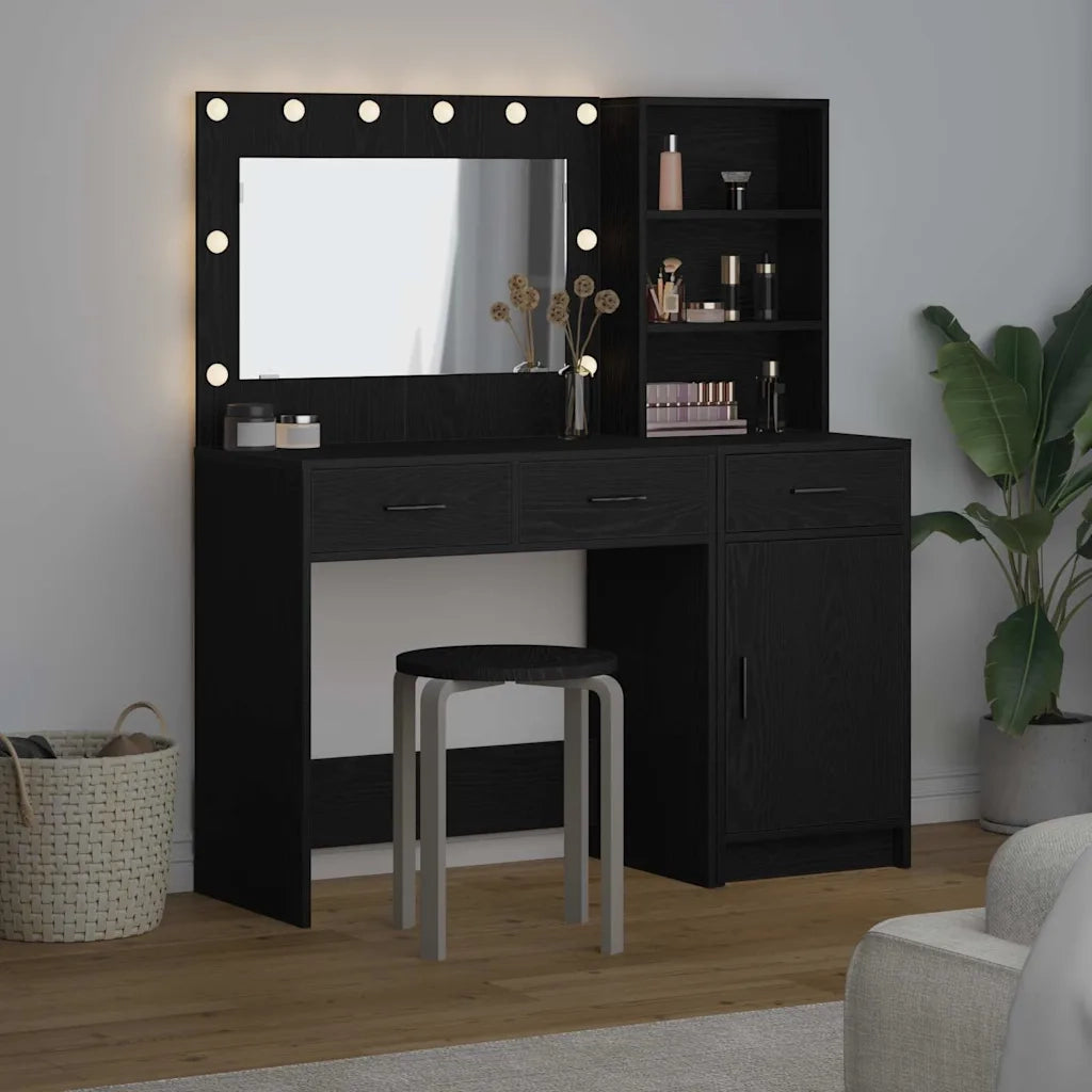 Tavolo da Trucco con cassetto 2 pcs Nero Legno multistrato 3334264