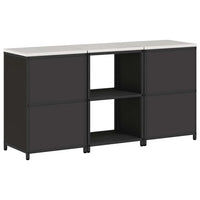 vidaXL Set di Stoccaggio per Cucina 3 pcs Nero 180 x 50 x 92 cm