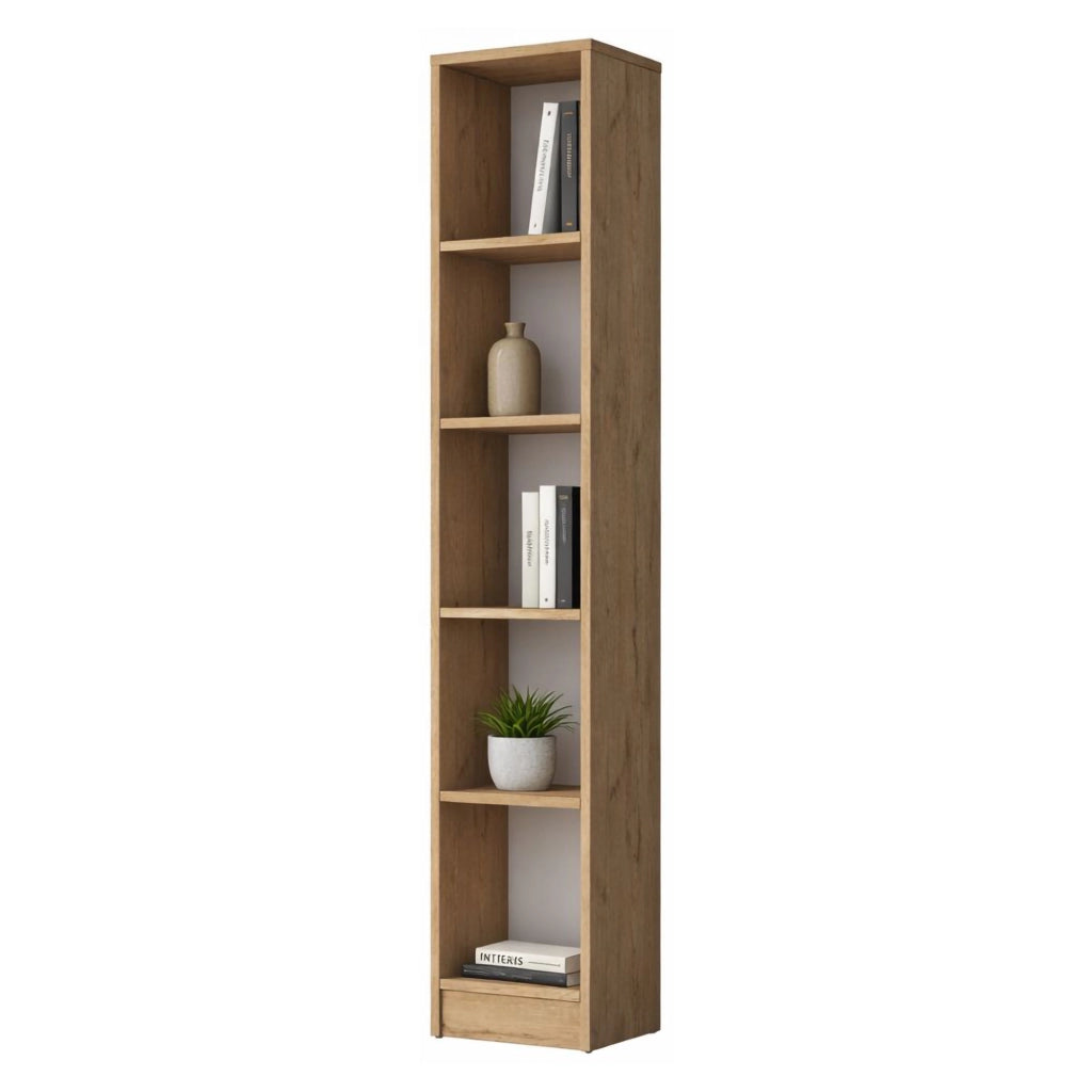 Biblioteca Cesio, Libreria 4 Ripiani, 30x25x170h cm Marrone Rovere