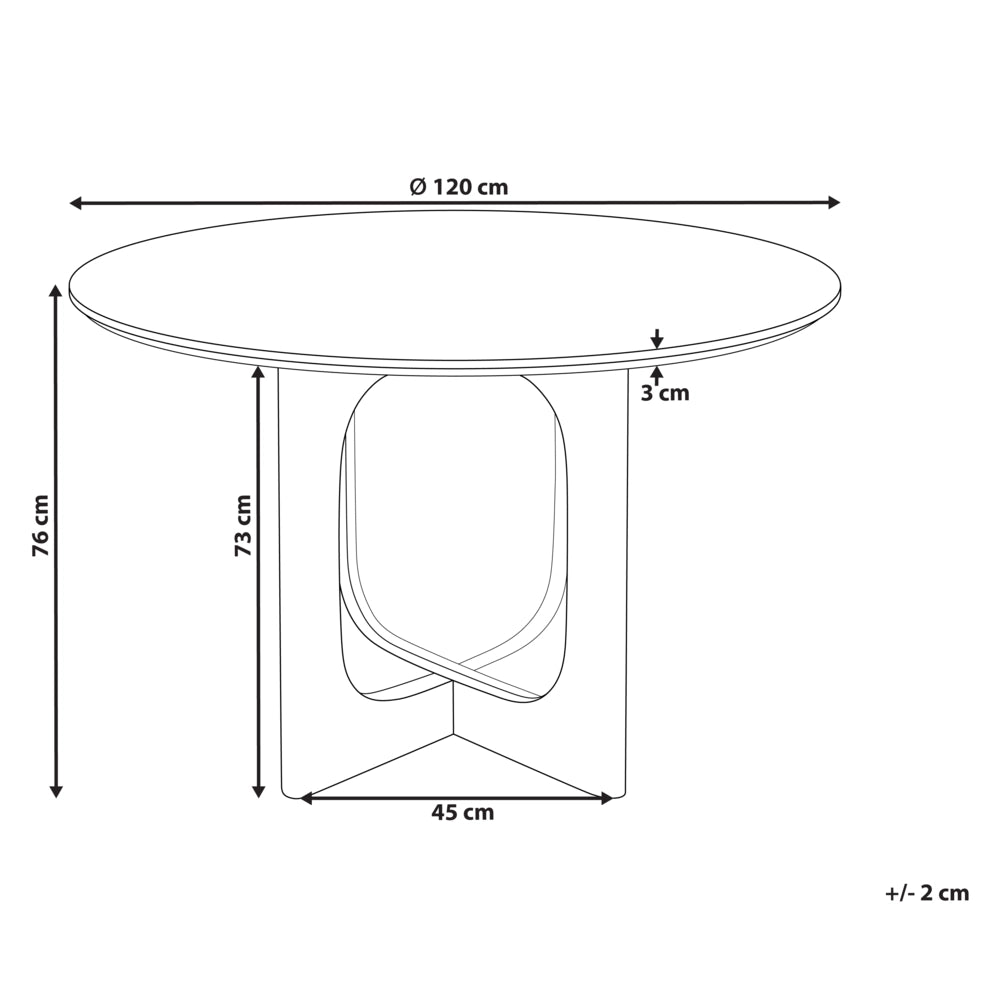 Tavolo da pranzo moderno in MDF e rattan ø 120 cm Mobili da soggiorno Marrone chiaro