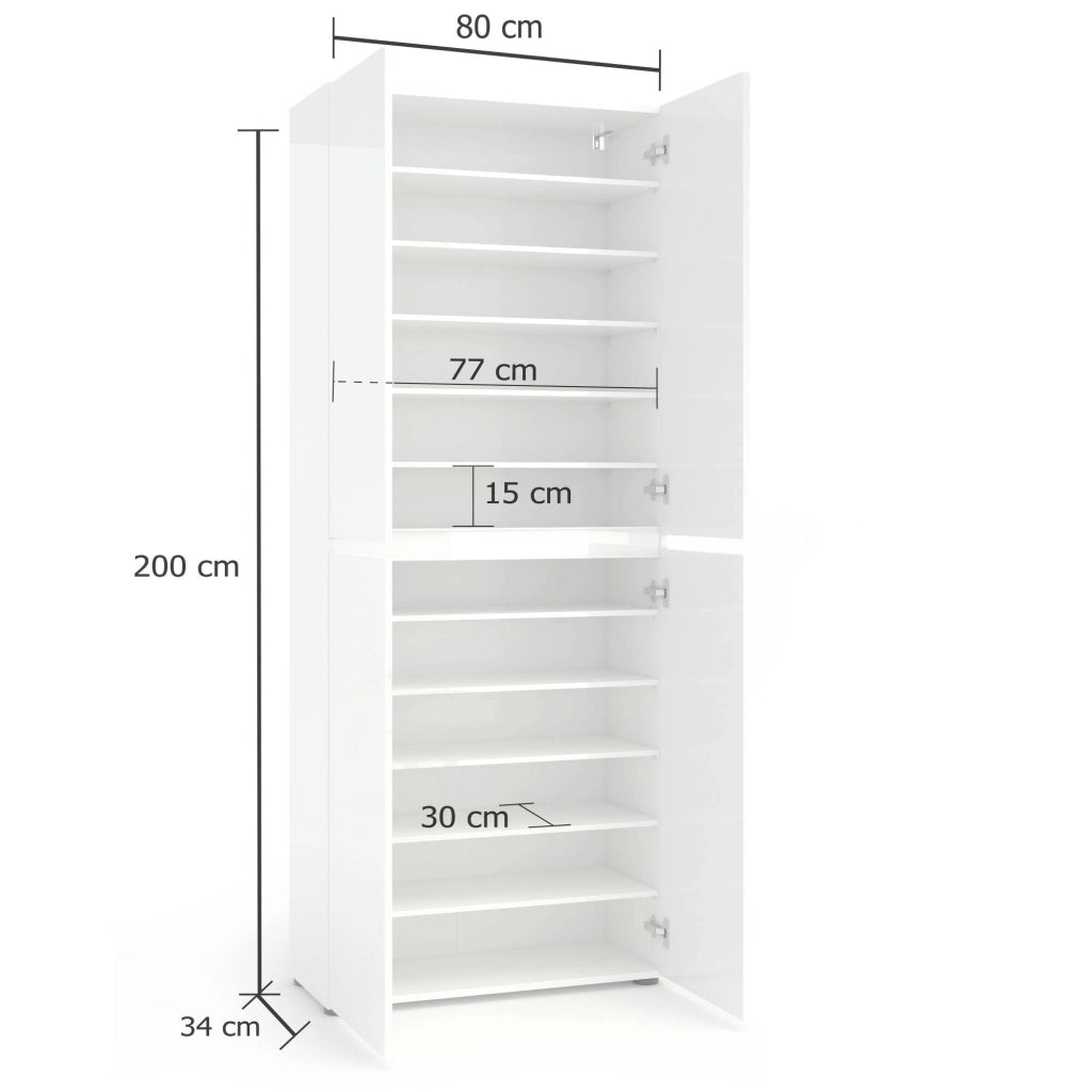 Scarpiera Bellante, Mobile portascarpe, Armadio da ingresso multiuso, Mobiletto per calzature, Made in Italy, 80x34h200 cm, Antracite