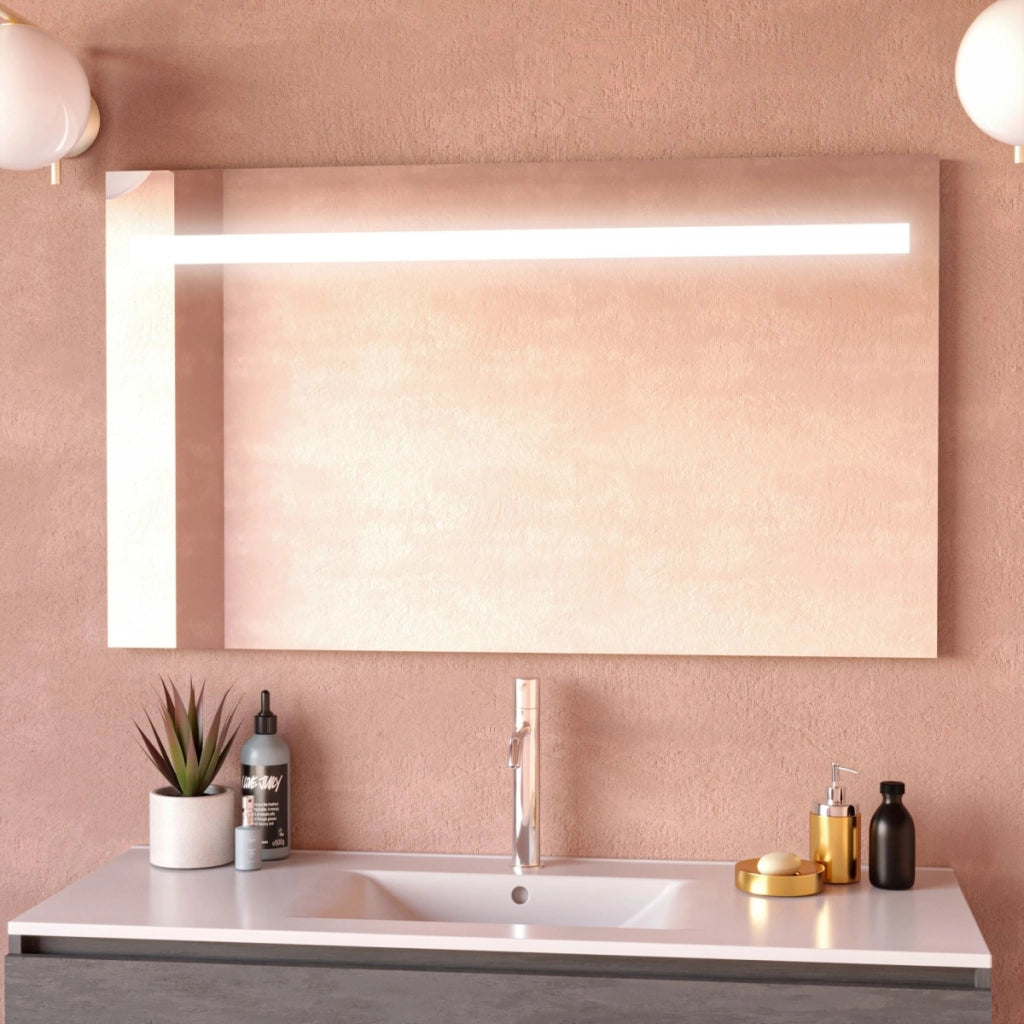 Specchio da bagno retroilluminato strip led geigor, misura 70x50