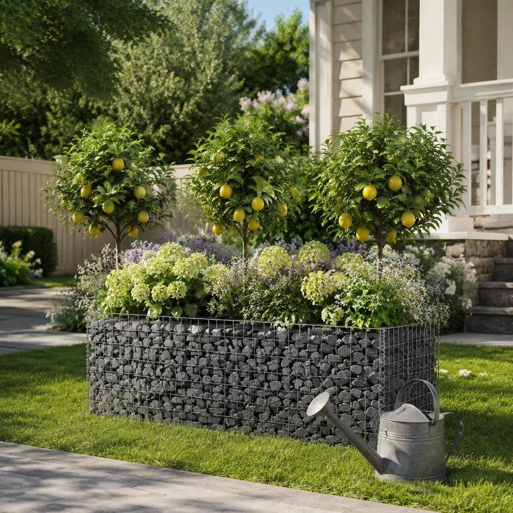 Gabion Raised Bed Galvanized Steel 90x30x60 Cm