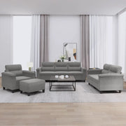 Set Divani 4 pz con Cuscini Grigio Scuro in Tessuto Microfibracod mxl 131063